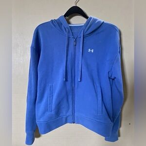 Under Armour Royal Blue Women’s Full Zip Logo Sleeve Hoodie Size XS